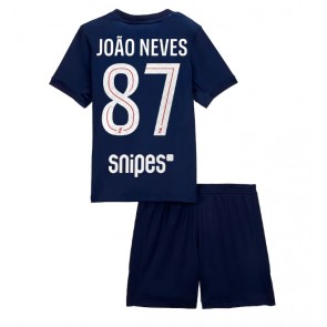 Paris Saint-Germain Joao Neves #87 Replica Home Stadium Kit for Kids 2025-26 Short Sleeve (+ pants)